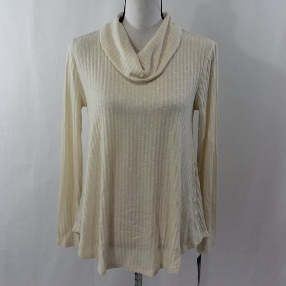 Style & Co Warm Ivory Cowl Neck Top NWT - Picture 1 of 5